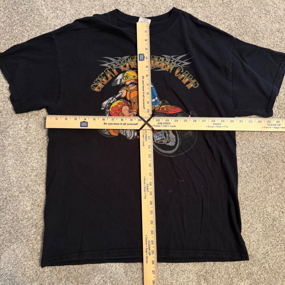 Niles Burn Run 2014 Great Lakes Burn Camp Firefighter Biker T-Shirt Black Large - Picture 7 of 7